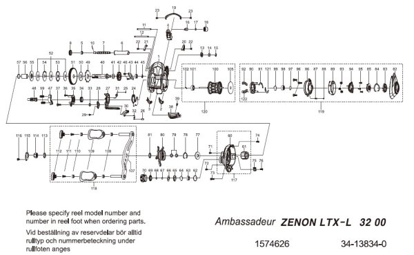 画像1: 【アブ純正お取り寄せパーツ：納期1ヶ月】ZENON LTX-L　製品コード：1574626 (1)