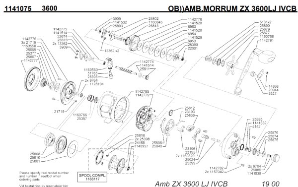 画像1: 【アブ純正お取り寄せパーツ：納期1ヶ月】MORRUM ZX 3600LJ IVCB　製品コード：1141075 (1)