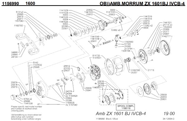 画像1: 【アブ純正お取り寄せパーツ：納期1ヶ月】MORRUM ZX 1601BJ IVCB-4　製品コード：1156990 (1)