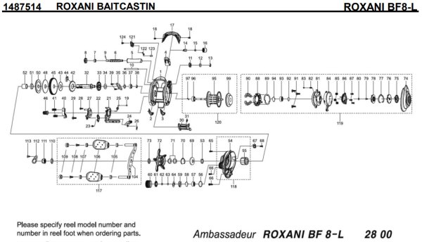 画像1: 【アブ純正お取り寄せパーツ：納期1ヶ月】 ROXANI BF8-L 　製品コード：1487514 (1)