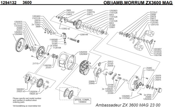 画像1: 【アブ純正お取り寄せパーツ：納期1ヶ月】MORRUM ZX3600 MAG　製品コード：1294132 (1)