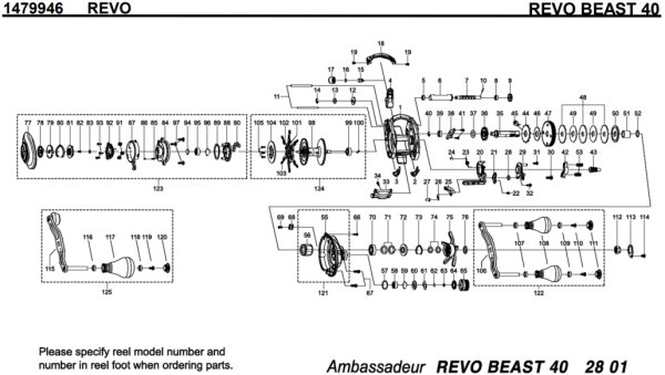 画像1: 【アブ純正お取り寄せパーツ：納期1ヶ月】19Revo ビースト 40　製品コード：1479946 (1)