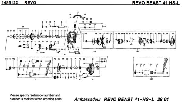 画像1: 【アブ純正お取り寄せパーツ：納期1ヶ月】19Revo ビースト 41 HS-L　製品コード：1485122 (1)