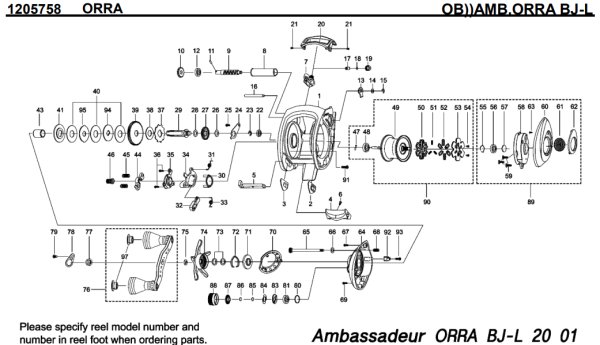 画像1: 【アブ純正お取り寄せパーツ：納期1ヶ月】SALTY STAGE ORRA BJ-L　製品コード：1205758 (1)