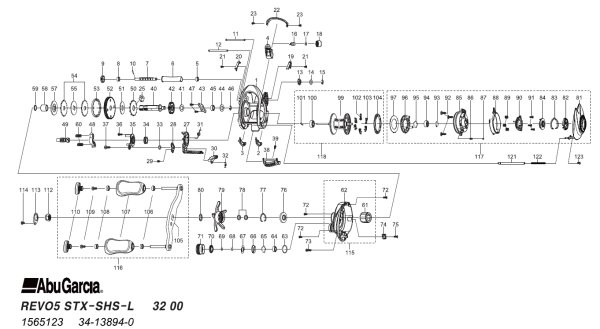 画像1: 【アブ純正お取り寄せパーツ：納期1ヶ月】23 REVO5 STX STX-SHS-L　製品コード：1565123 (1)