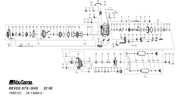 画像1: 【アブ純正お取り寄せパーツ：納期1ヶ月】23 REVO5 STX STX-SHS　製品コード：1565122 (1)