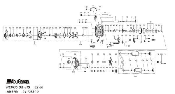 画像1: 【アブ純正お取り寄せパーツ：納期1ヶ月】23 REVO5 SX-HS　製品コード：1565154 (1)