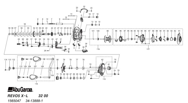 画像1: 【アブ純正お取り寄せパーツ：納期1ヶ月】23 REVO5 X-L　製品コード：1565047 (1)