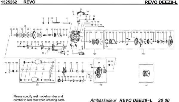 画像1: 【アブ純正お取り寄せパーツ：納期1ヶ月】20レボ DEEZ8-L　製品コード：1525262 (1)