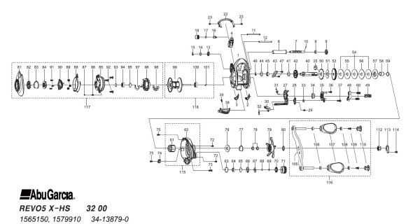 画像1: 【アブ純正お取り寄せパーツ：納期1ヶ月】23 REVO5 X-HS　製品コード：1565150 (1)