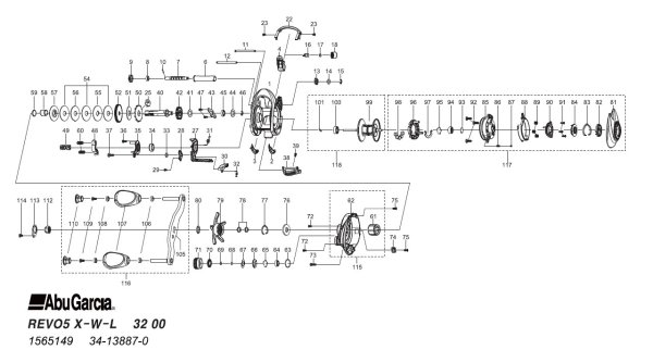 画像1: 【アブ純正お取り寄せパーツ：納期1ヶ月】23 REVO5 X-Winch-L　製品コード：1565149 (1)