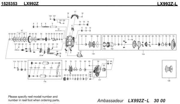 画像1: 【アブ純正お取り寄せパーツ：納期1ヶ月】LX992Z-L　製品コード：1525353 (1)