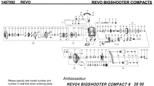 画像1: 【アブ純正お取り寄せパーツ：納期1ヶ月】18レボ ビッグシューターコンパクト 8　製品コード：1487592 (1)
