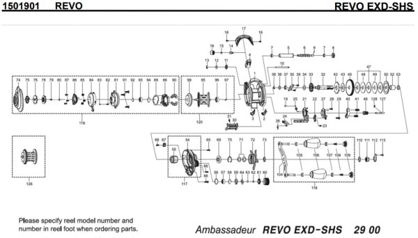 画像1: 【アブ純正お取り寄せパーツ：納期1ヶ月】20レボ EXD SHS　製品コード：1501901 (1)