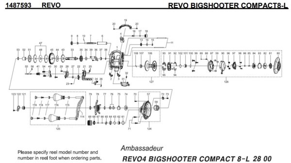 画像1: 【アブ純正お取り寄せパーツ：納期1ヶ月】18レボ ビッグシューターコンパクト 8-L　製品コード：1487593 (1)