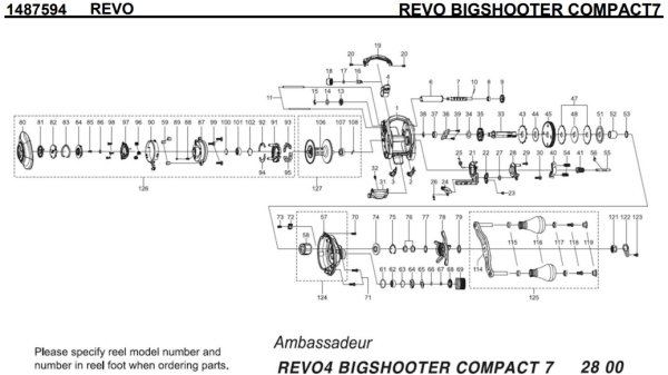 画像1: 【アブ純正お取り寄せパーツ：納期1ヶ月】18レボ ビッグシューターコンパクト 7　製品コード：1487594 (1)