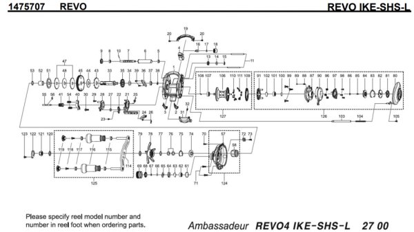 画像1: 【アブ純正お取り寄せパーツ：納期1ヶ月】20レボ アイク IKE-SHS-L　製品コード：1475707 (1)
