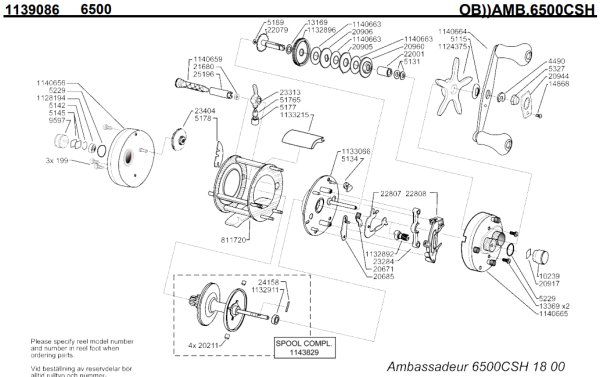 画像1: 【アブ純正お取り寄せパーツ：納期1ヶ月】Ambassadeur 6500 CSH　製品コード：1139086 (1)