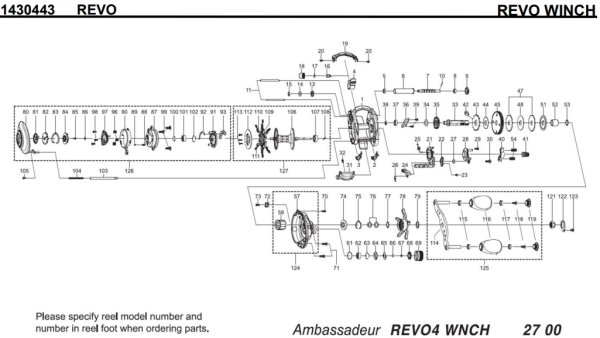 画像1: 【アブ純正お取り寄せパーツ：納期1ヶ月】18Revo ウィンチ WINCH　製品コード：1430443 (1)