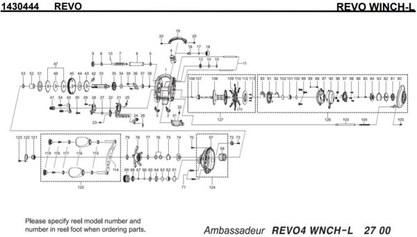 画像1: 【アブ純正お取り寄せパーツ：納期1ヶ月】18Revo ウィンチ WINCH-L　製品コード：1430444 (1)