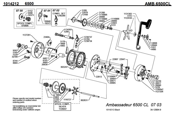 画像1: 【アブ純正お取り寄せパーツ：納期1ヶ月】Ambassadeur 6500CL　製品コード：1014212 (1)