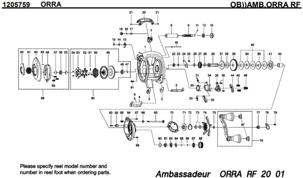 画像1: 【アブ純正お取り寄せパーツ：納期1ヶ月】SALTY STAGE AMB.ORRA RF　製品コード：1205759 (1)
