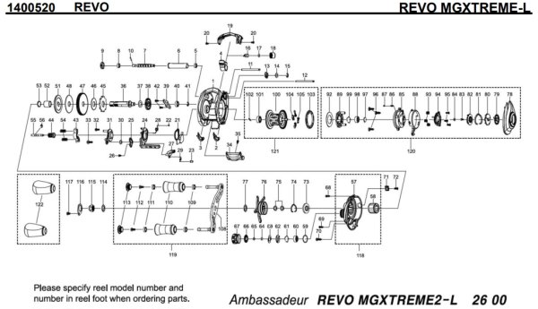 画像1: 【アブ純正お取り寄せパーツ：納期1ヶ月】Revo MGXtreme-L　製品コード：1400520 (1)