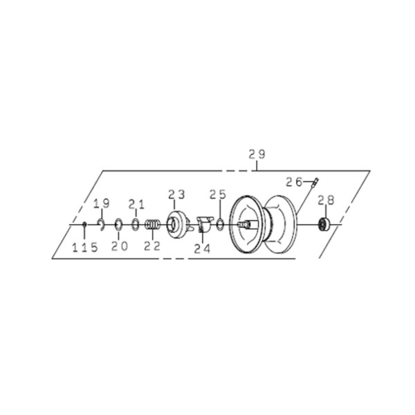 画像1: 【ダイワ純正お取り寄せパーツ：納期1ヶ月】26シルバーウルフ CT SV TW PE SPECIAL用 純正スプール 製品コード：00631610 29番 スプール（19-28・115）部品コード：6Z028593 (1)