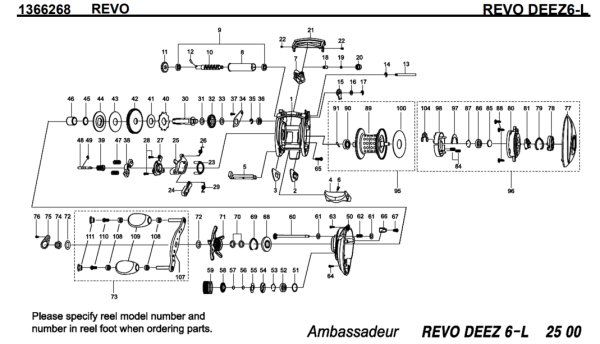 画像1: 【アブ純正お取り寄せパーツ：納期1ヶ月】Revo DEEZ6-L　製品コード：1366268 (1)