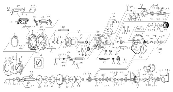 画像1: 【ダイワ純正お取り寄せパーツ：納期1ヶ月】25ソルティガIC 100H-C　製品コード：00631588 (1)