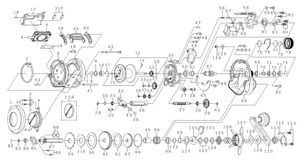画像1: 【ダイワ純正お取り寄せパーツ：納期1ヶ月】25ソルティガIC 100-C　製品コード：00631586 (1)