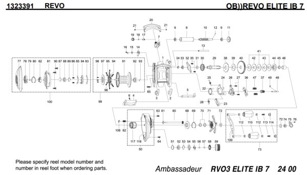 画像1: 【アブ純正お取り寄せパーツ：納期1ヶ月】Revo エリート IB 7　製品コード：1323391 (1)