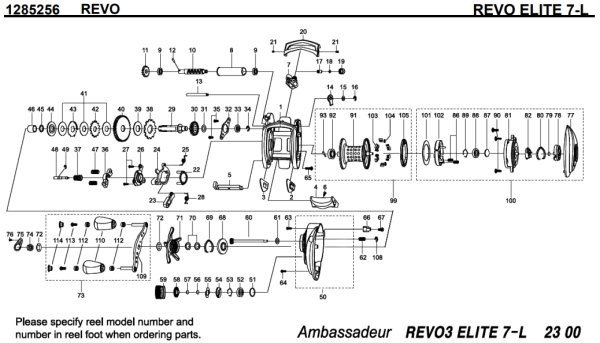 画像1: 【アブ純正お取り寄せパーツ：納期1ヶ月】Revo エリート 7-L　製品コード：1285256 (1)