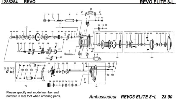 画像1: 【アブ純正お取り寄せパーツ：納期1ヶ月】Revo エリート 8-L　製品コード：1285254 (1)