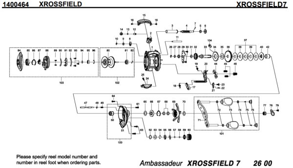 画像1: 【アブ純正お取り寄せパーツ：納期1ヶ月】クロスフィールド 7 XROSSFIELD7　製品コード：1400464 (1)