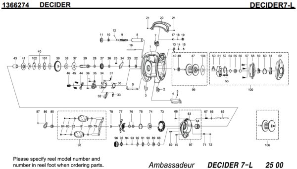 画像1: 【アブ純正お取り寄せパーツ：納期1ヶ月】ディサイダー 7 DECIDER7-L　製品コード：1366274 (1)
