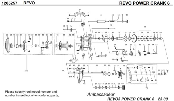 画像1: 【アブ純正お取り寄せパーツ：納期1ヶ月】Revo POWER CRANK 6　製品コード：1285257 (1)