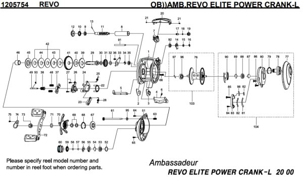 画像1: 【アブ純正お取り寄せパーツ：納期1ヶ月】Revo ELITE POWER CRANK-L　製品コード：1205754 (1)