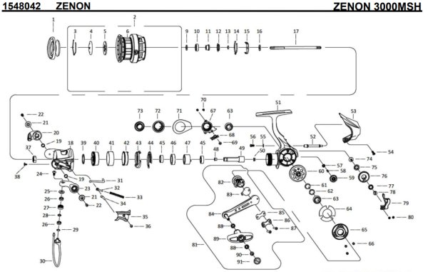 画像1: 【アブ純正お取り寄せパーツ：納期1ヶ月】ZENON 3000MSH　製品コード：1548042 (1)
