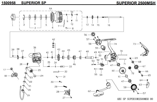 画像1: 【アブ純正お取り寄せパーツ：納期1ヶ月】Superior 2500MSH　製品コード：1500958 (1)