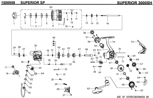 画像1: 【アブ純正お取り寄せパーツ：納期1ヶ月】Superior 3000SH　製品コード：1500959 (1)