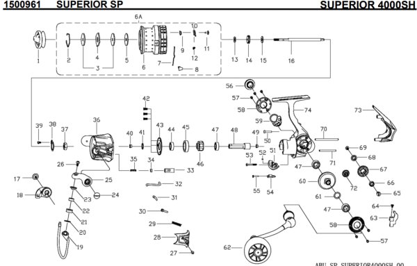 画像1: 【アブ純正お取り寄せパーツ：納期1ヶ月】Superior 4000SH　製品コード：1500961 (1)