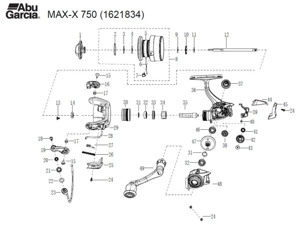 画像1: 【アブ純正お取り寄せパーツ：納期1ヶ月】Max X 750 糸付き　製品コード：1621834 (1)