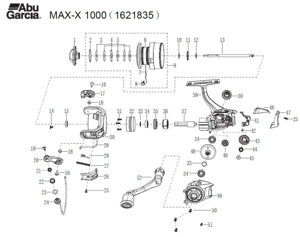 画像1: 【アブ純正お取り寄せパーツ：納期1ヶ月】Max X 1000 糸付き　製品コード：1621835 (1)