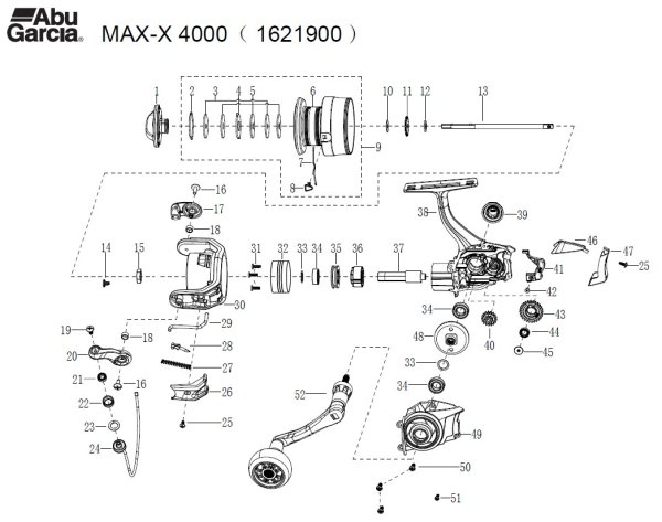画像1: 【アブ純正お取り寄せパーツ：納期1ヶ月】Max X 4000 糸付き　製品コード：1621900 (1)